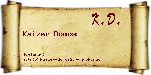 Kaizer Domos névjegykártya